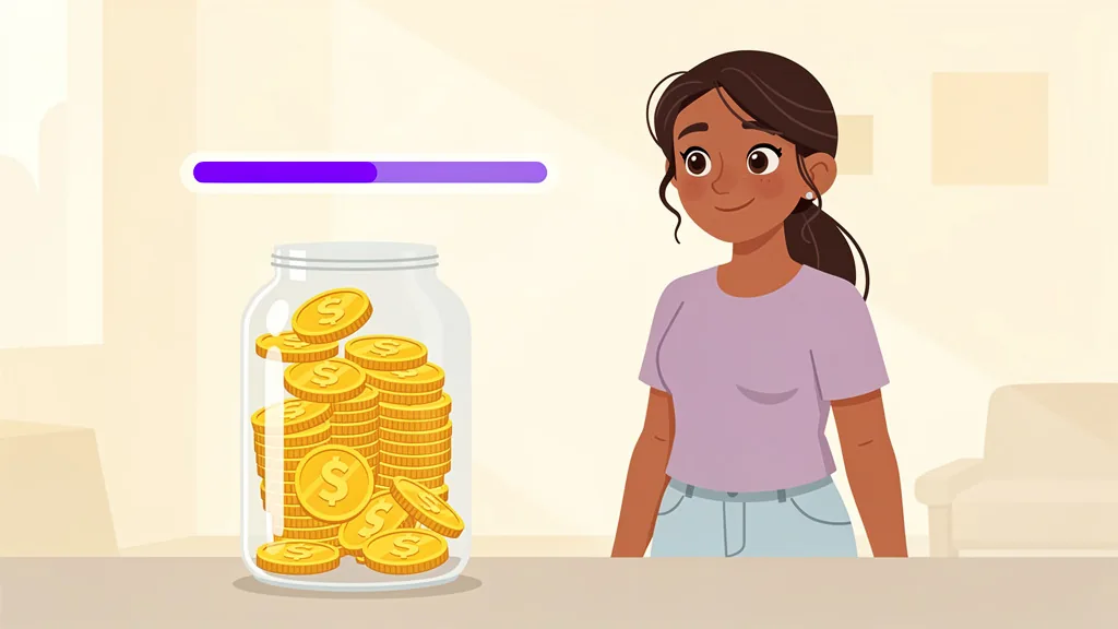 Coins fill the jar as the app progress bar climbs