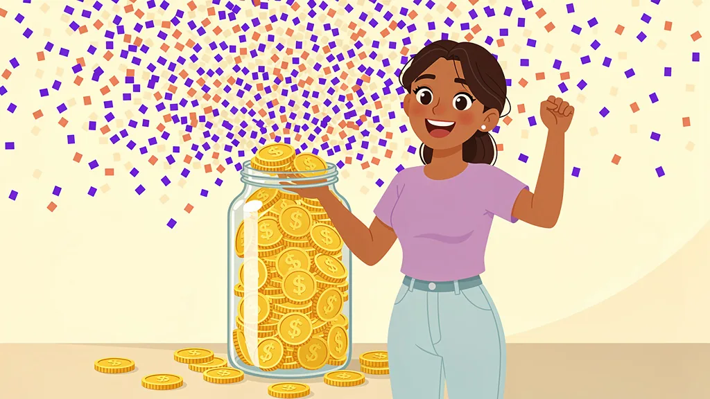 The jar fills to the brim and confetti bursts as Maya celebrates