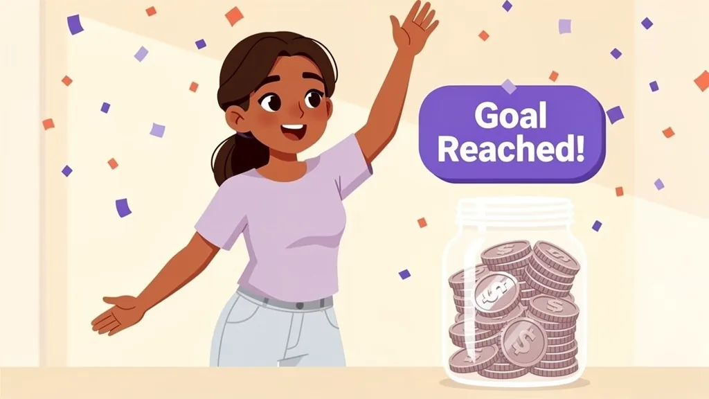 A Goal Reached badge appears as Maya celebrates